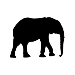 Fototapeta premium Asian elephant silhouette isolated on white background. Elephant icon vector illustration design.