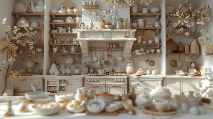 white Beautiful kitchen detail in new luxury home.epic kitchen