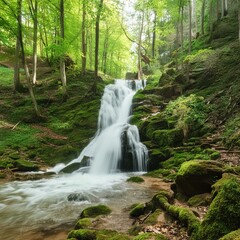 Fototapeta premium waterfall in the woods