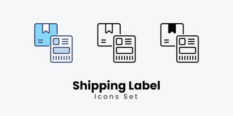 Shipping Label icons vector set stock illustration.