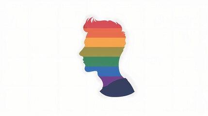 Pride month - colorful silhouette illustration of man