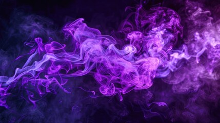 Neon purple smoke swirling against a black backdrop