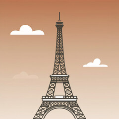 a minimalist image of Paris Olympics, the Eiffel Tower