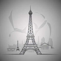 Obraz premium a minimalist image of Paris Olympics, the Eiffel Tower