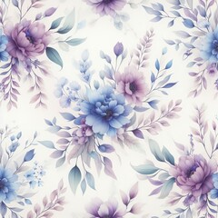 Watercolor Floral Paper - Floral Background for Card Designs - Colorful Flower Pattern - Watercolor Style Flower Texture Illustration