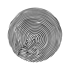 Fototapeta premium silhouette finger print circle shape black color only