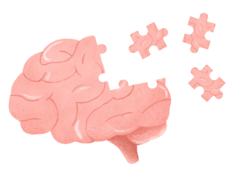 Puzzled human brain png, business graphic, transparent background
