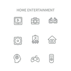 set of home entertainment icon vector design , hobbies icon