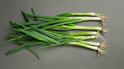 Naklejka premium fresh green scallions, perfect for food blogs