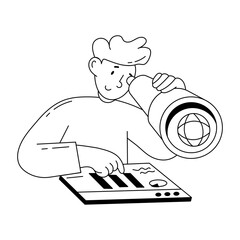 Grab this doodle mini illustration of business vision  © Prosymbols