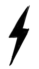 Black lightning png brush stroke texture, transparent background