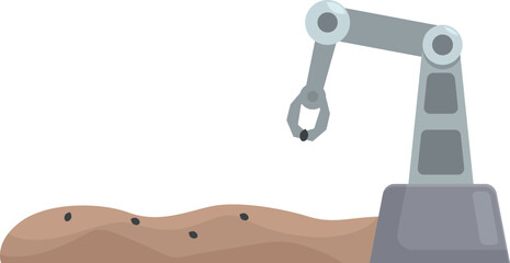 Vector illustration of an automated robotic arm used for manufacturing processes