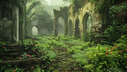 Overgrown pathways leading to forgotten cities - Powered by Adobe