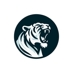 Vector white tiger head.