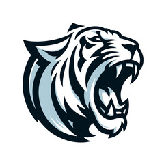 Vector white tiger head.