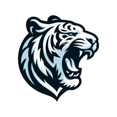 Vector white tiger head.