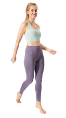 Women's leggings and sports bra png active wear mockup