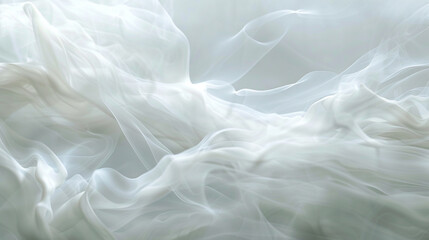 Obraz premium Drifting mystical pearl white smoke waves embody ethereal purity and transcendence,