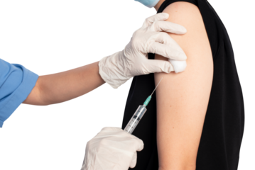 Patient png mockup having a vaccination