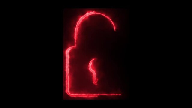 Lock icon animation neon sine
