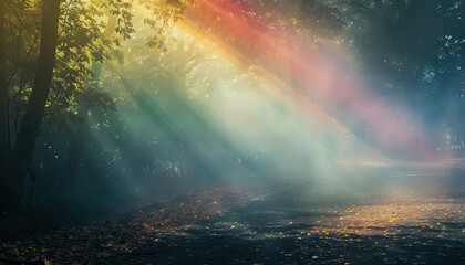 Rainbow spectrum in misty air