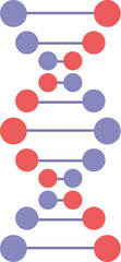 Abstract purple and red dna double helix strand illustration with genetics and biology concept in a modern artistic design, suitable for medical, scientific, and educational use