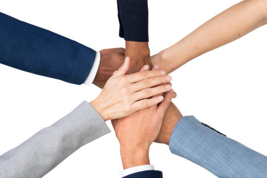 Png Diverse hands united mockup business teamwork gesture
