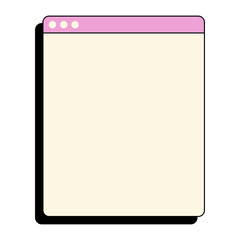 Browser window png frame, retro style, transparent background