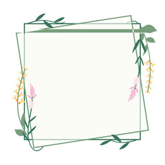 Png floral frame decorated with wildflower border