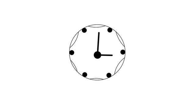 abstrack fast clock icon animation white,blue,green background