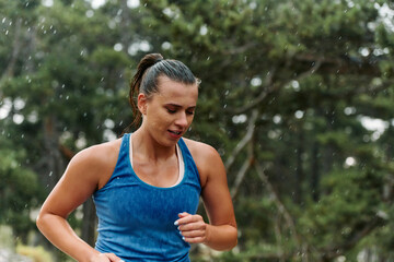 Unstoppable: A Determined Athlete Trains Through the Rain in Pursuit of Marathon Glory
