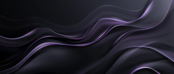 Fototapeta premium Elegant black backdrop with modern light purple lines for a visually appealing banner template.