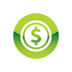 Coin Icon Logo Design Element Vector Illustration.