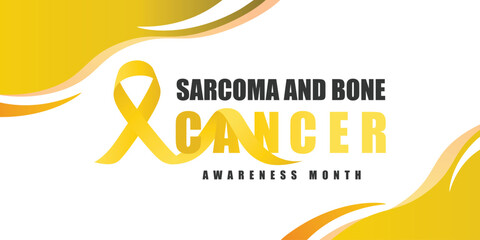 Sarcoma and Bone Cancer Awareness Month background, banner, poster and card design template celebrated in july.