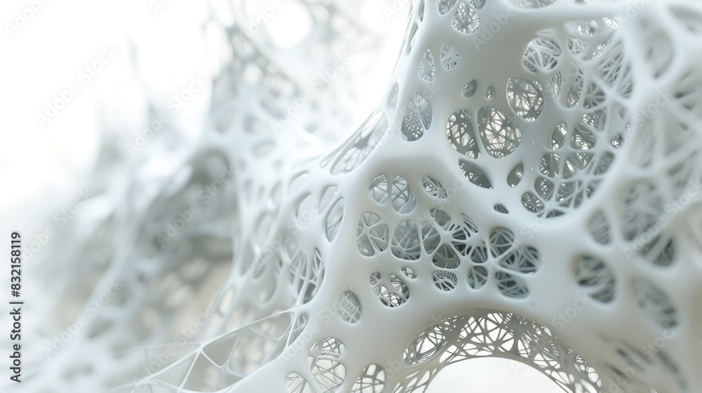 Poster rendering of a network surface against an abstract background