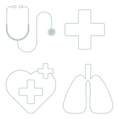 Medical and healthcare covid 19 icon vector collection transparent png