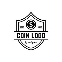 Coin Icon Logo Design Element Vector Illustration.