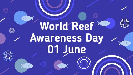Obraz premium World Reef Awareness Day web banner design illustration 