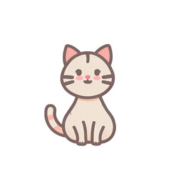 Cat transparent, cute cat, simple icon, can be used conveniently and easily.