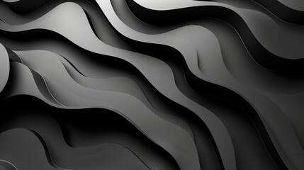 Obraz premium Abstract black and grey wavy lines create a flowing, dynamic pattern. Modern, minimalist background.