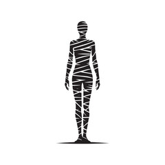 Elegant and haunting mummy silhouette for creative design projects - minimalist mummy vector
