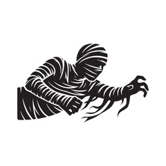 Haunting mummy silhouette for creative and spooky design needs - minimalist mummy vector

