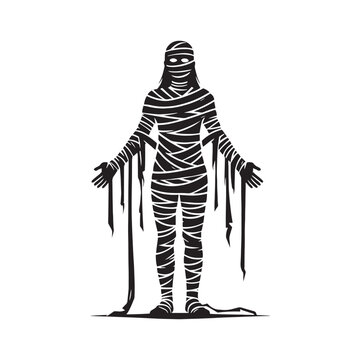 recommend clip art: Mummy silhouette with an ancient Egyptian flair for various themes - mummy illustration
                    