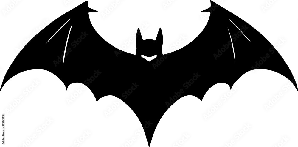 Wall mural Bat silhouette icon isolated on white background	
