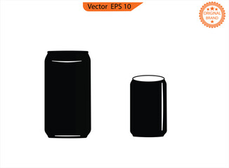 Soda can icon, transparent background. Dented soda cans icons set. Beverage, beer and brewing sign and symbol. soda and juice silhouette. Vector illustration