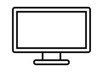 Icono negro de pantalla o monitor de pc