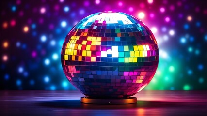 disco ball with disco lights