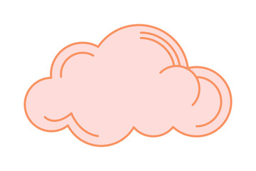 Cloud png clipart, mystic line art style for planner, transparent background