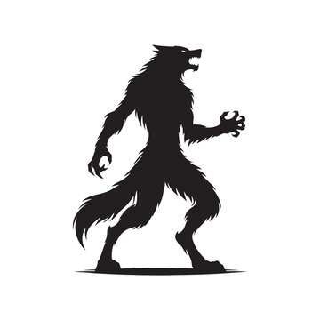 Werewolf silhouette illustration for enhancing your creative projects - minimalist werewolf vector
