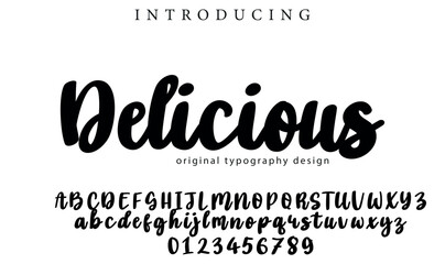 Delicious Font Stylish brush painted an uppercase vector letters, alphabet, typeface